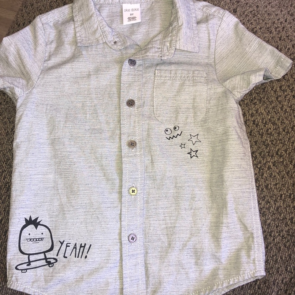 Grey button down